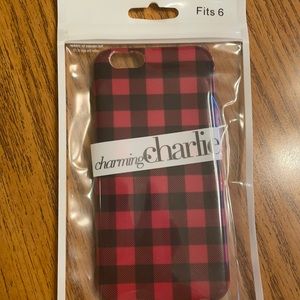 🌟Charming Charlie Red Plaid iPhone 6 phone case NWT